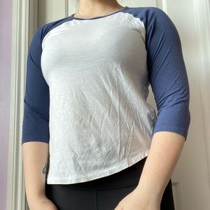 Forever 21 Blue and White Henley size S